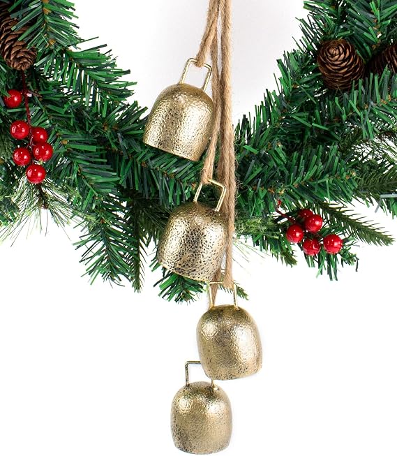 Metal Vintage Christmas Bell with Hanging Rope