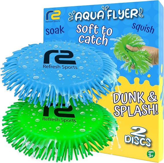 Soft Water Flying Disc for Kids Sprays Water as it Flies! Fun Summer Water Toy for Beach Pool Backyard Camping Lake Birthday Gifts Soft Safe Outdoor Water Toys for Boys & Girls Ages 4 5 6 7 8 9 +