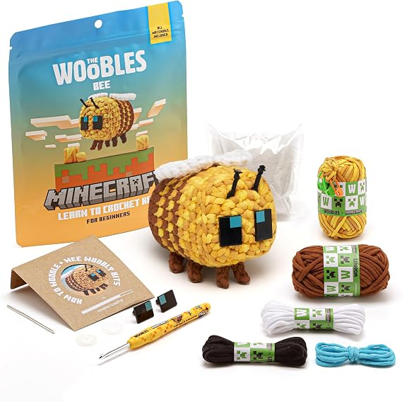 The Woobles Minecraft Crochet Kit for Beginners (Bee)