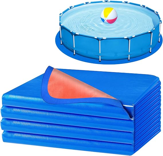 12 x 12 Ft Pool Liner Pad for Above Ground Pools, Thicker Double-Sided Swimming Pool Ground Cloth for Puncture Protection, Waterproof Pool Tarp Pool Mat, Extend Liner Life (Round)