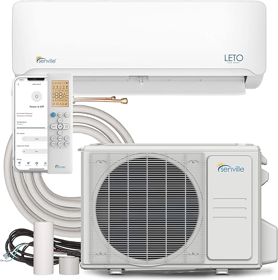 Senville LETO Mini Split Air Conditioner, Heat Pump, White, 30000 BTU