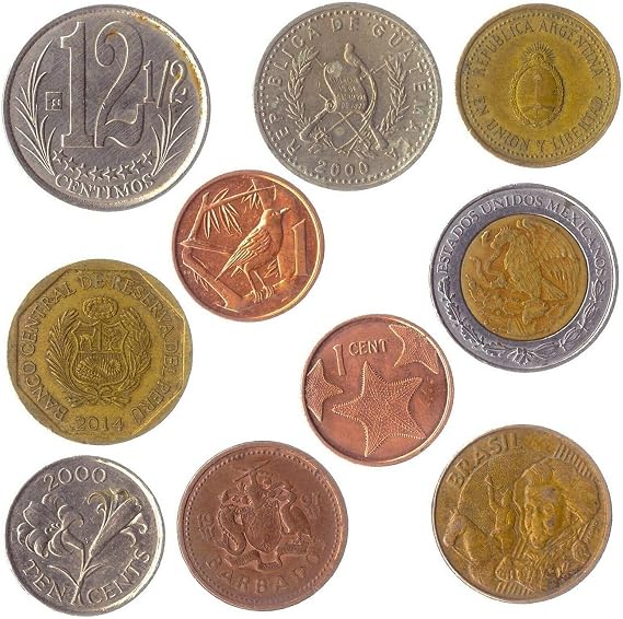 10 Different Coins from The Americas | Old Collectible American Cash Lot | Perfect Choice For Your Coin Bank, Holders And Collection Album