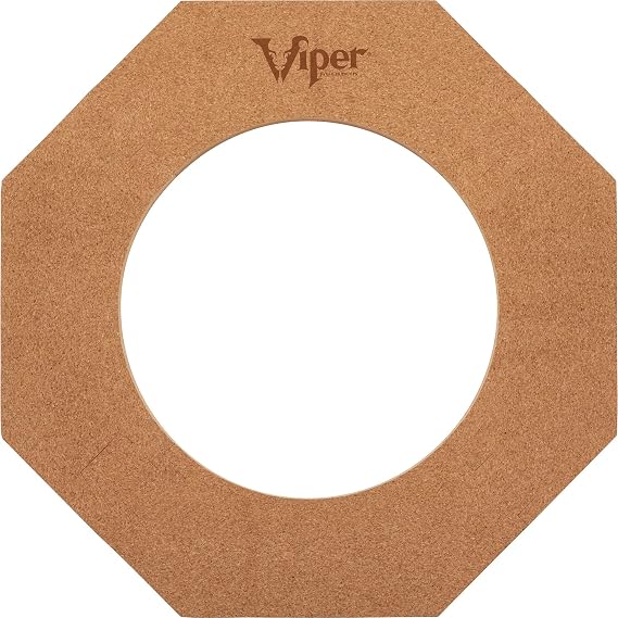 Viper Defender Octagonal Cork-Lined Dartboard Surround Reversable Wall Protector, Fits 17.75" and 18" Bristle Dartboards, Compression-Fit Tool-Free Easy Mounting, Tan, 28.87" L x 28.87" W x 1" Thick