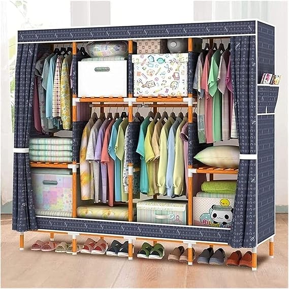 Portable Wardrobe Cloth Wardrobe Wardrobe Bedroom Standing Closet Storage Closet Clothes Portable Closet Organizer Shelf Clothes Organize Portable Wardrobe/D
