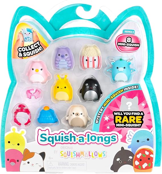 Squish-a-longs Mini Squish Squish-a-longs 8'li Paket (Dalga 3, Stil 2)