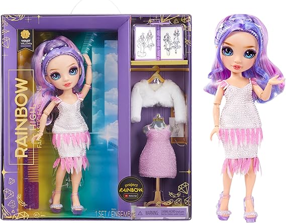 Rainbow High Fantastic Fashion Doll - VIOLET WILLOW - Purple 11” Fashion Doll and Playset with 2 Outfits & Fashion Play Accessories - Great for Kids 4-12 Years Old