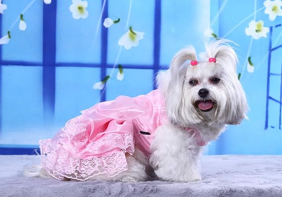 Doggy Dolly Authentic Pet Dog Clothes Pink Wedding Dress (X-Large)