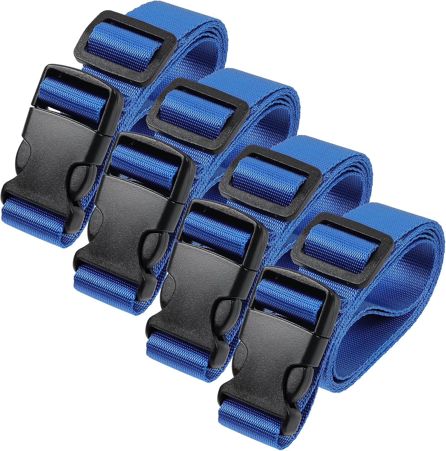 Vigorport Utility Straps with Quick Release Buckle, Nylon Backpack Accessory Sleeping Bag Strap, Adjustable for Hiking, Travel, Outdoor Sports-4 PackBlue, 1 W-48” L