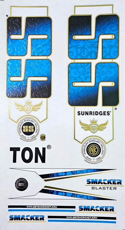 AYN Cricket Bat Sticker 4D Digital Embossed English Willow Fiber Tape Sports Accessories Protection, Blaster Blue