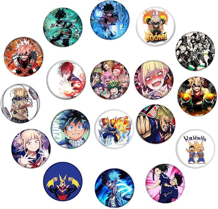 Anime Button Pin(18 Pack,1.5 Inch) | Anime Cartoon Decoration Gifts Merch Party Supplies Button for Accessories Art DIY Crafts Decor