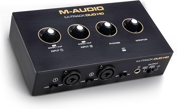 M-AUDIO M-Track Duo HD USB-C Audio Interface | 2 XLR/TRS Inputs, 2 TRS Outputs, 24-Bit/192kHz, Software Suite, for Production and Recording