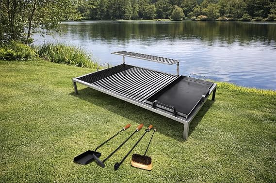 Luxury Argentine Grill with removable iron modules - Iron Argentina Grill - BBQ Parrilla Asado. Sor Pampa Grill (28 inches x 20 inches) -