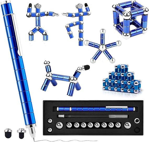 Fidget Pen, Decompression Magnetic Pen, Multifunctional Deformable Writing Pens, Sensory Gadget for Kill Time, Cool Fidget Toy for Stress and Anxiety Relief, Best Novelty Gifts for Teens and Adults