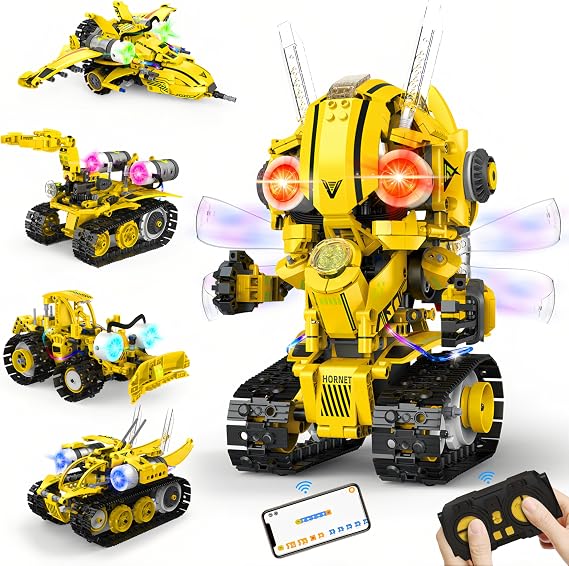 STEM Robotics Kit for Kids 6-12, App & Remote Control Robot Building Kit