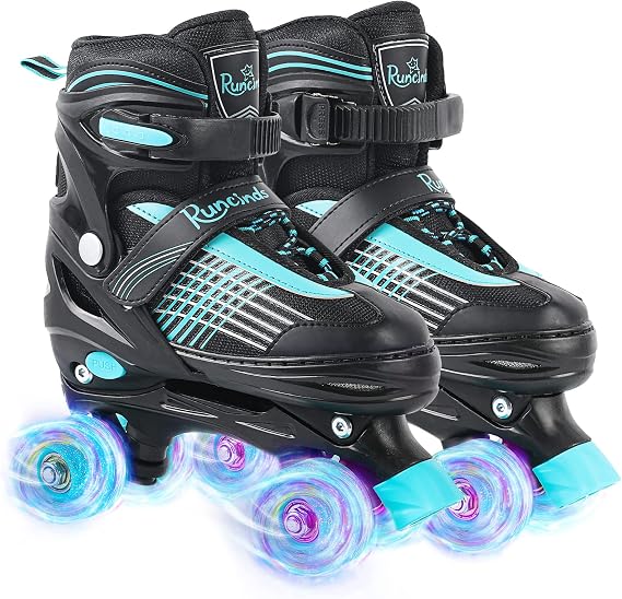 Roller Skates for Girls Boys Kids, 4 Size Adjustable