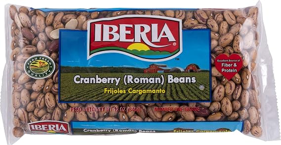 Iberia Roman Cranberry Beans, 12 Oz