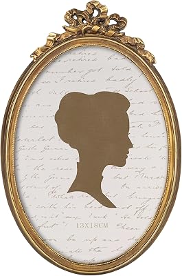 AELS 5x7 Inch Vintage Bow Picture Frame, Elegant Antique Oval Photo Frames with Glass Front, Photo Display, Tabletop Wall Hanging, Gift Ideas, Bronze