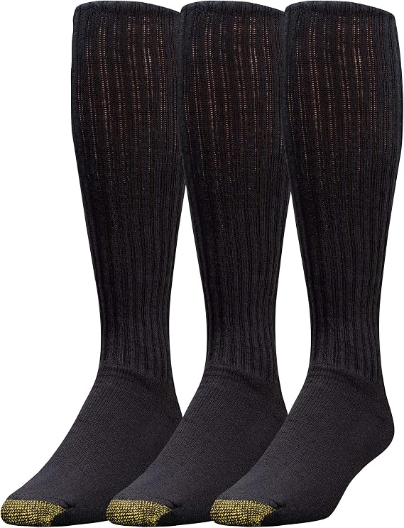 Gold Toe Men's Ultra Tec Over The Calf Athletic Socks, Multipack, 2 Pack 6 Pairs, Shoe Size: 6-12.5