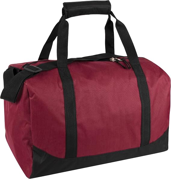 Trail maker 30 Liter, 17 Inch Canvas Duffle Bags for Men and Women -Travel Weekender Overnight Carry-On Shoulder Duffel Tote Bags (Red)