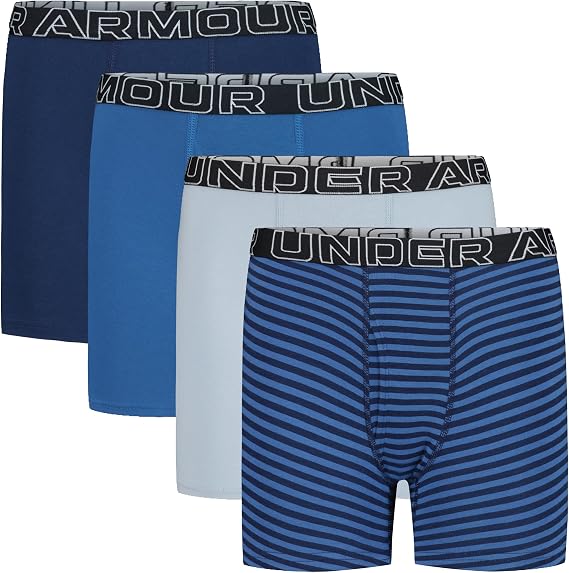 Under Armour Boys' Multipack Performance Cotton Boxerjock Brief, Lightweight & Smooth Stretch Fit