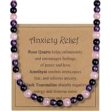 Mens Necklace Healing Crystal Beaded Necklace for Men & Women, Empath Protection, Anxiety Relief, Good Luck – Spiritual Jewellery Gifts for Fathers Day, Birthday, Graduation, Anniversary