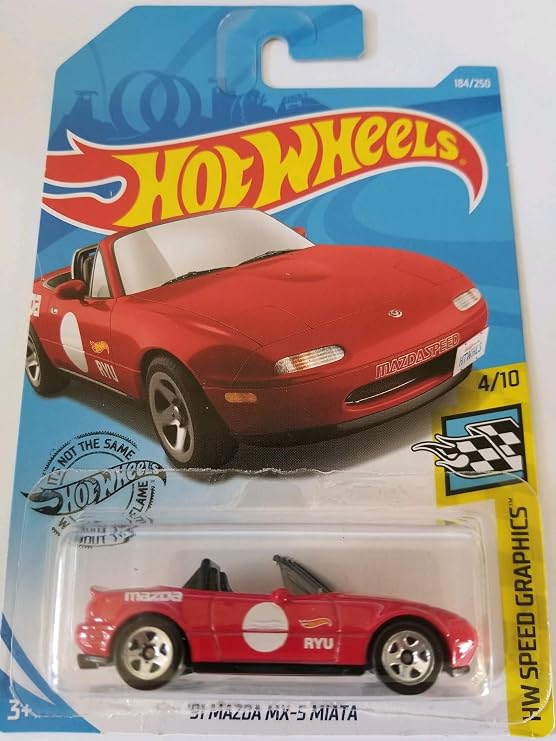 Hot Wheels 2019 Hw Speed Graphics '91 Mazda MX-5 Miata, 184/250 Red