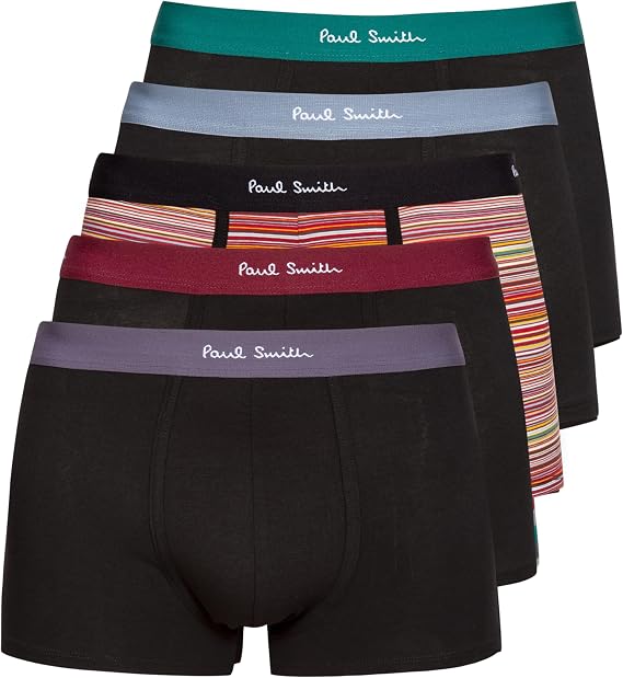 Paul Smith Men's Ps Men's 'Signature Stripe' Mixed Organic-cotton Boxer Briefs Five Pack