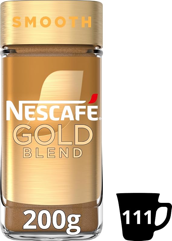 NESCAFÉ Gold Blend Smooth Premium Instant Coffee, Silky Smooth Light Roasted Arabica and Robusta Coffee, 200g (Pack of 1)
