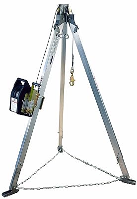 3M Capital Safety 8300031 Confined Space Kit, 7-Ft. Aluminum Tripod and Salalift II Winch W 60-Foot 14-In. Stainless Wire Rope, Mounting Bracket and Carrying Bag