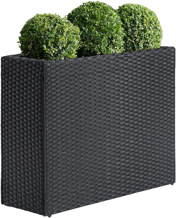 SUNNYPARK Large Rectangular Planter for Outdoor Rattan Block Box 32x11x24''