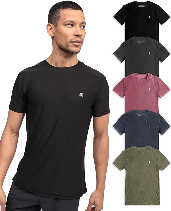 Workout Shirts for Men Dry Fit Athletic Gym Tees Quick Dry S-4XL | Moisture wicking dry fit gym shirts with 4-way stretch & UPF 30 sun protection for workouts, running, gym & training.