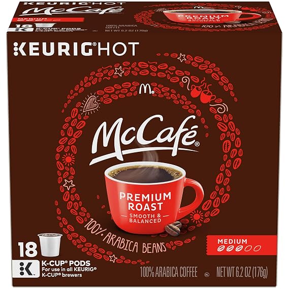 McCafe Premium Roast Keurig K Cup Coffee Pods (18 Count)