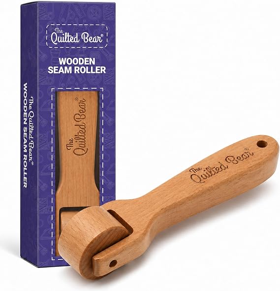 The Quilted Bear Seam Roller - Roll & Press Wooden Seam Roller with Ergonomic Handle for Sewing, Quilting, Fabric, Print, Wallpaper, Leather Craft & Home Decoration