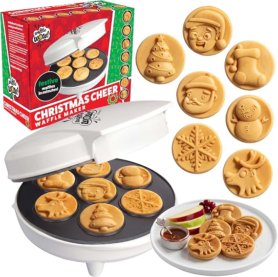 Christmas Cheer Holiday Waffle Maker, Special Xmas Breakfast w Cute Pancake