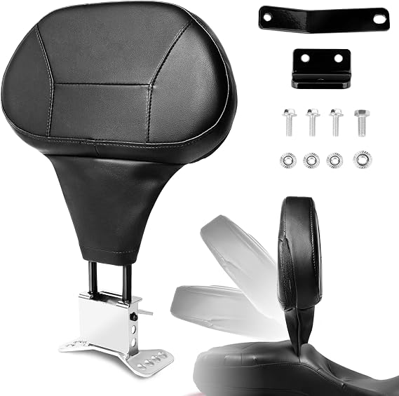 Detachable Rider Backrest, Adjustable Driver Backrest with Pad For Harley Touring CVO Street Glide Road Glide Road King Ultra Limited Electra 2009-2026 Accessories