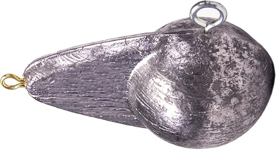 Bullet Weights Downrigger Weights Ball with Fin, Uncoated, 8 lb