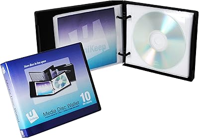 UniKeep Disc 10 CDDVD Wallet with Pages 6.38 x 5.44 x 1.135 - Case of 20 Black