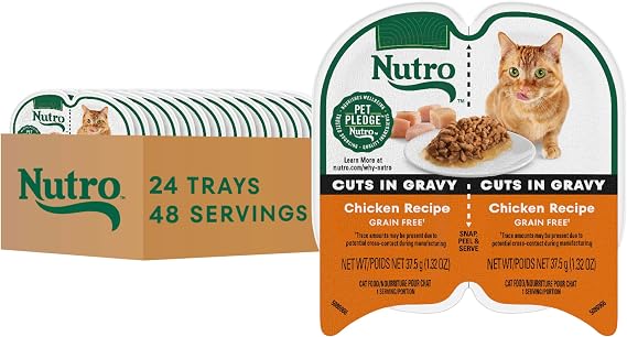 Nutro Perfect Portions Cuts Wet Cat Food, Chicken Recipe, 2.6 oz, 24 ct