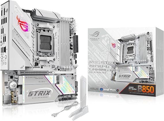 ASUS ROG Strix B850-G Gaming WiFi AMD AM5 B850 mATX Motherboard, Advanced AI PC Ready, 14+2+1 Power Stages, DDR5 Slots, 4X M.2 Slots, PCIe 5.0 Ready, WiFi 7, 2.5G LAN, USB 20Gbps Type-C, AI Advisor