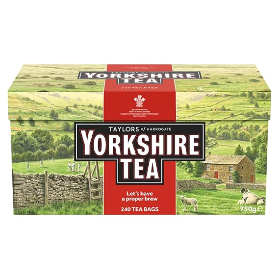 Yorkshire Tea, Red, Black Tea Bags, 240ct (Pack of 1) | Refreshing, Satisfying, and Strong, Classic British Breakfast Blend | Caffeinated | Enjoy Hot or Iced | Imported from the UK