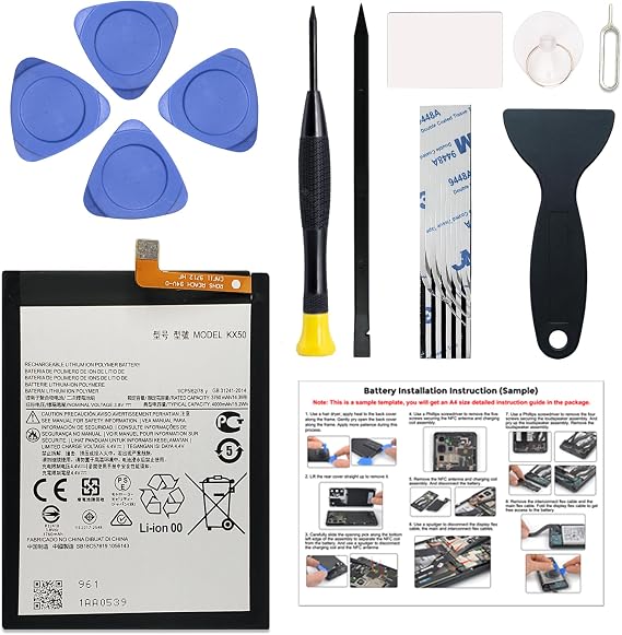 New Battery Replacement KX50 Compatible with Motorola G Stylus 2020, G Pro, G8 Stylus, with Repair Toolkit & Instruction