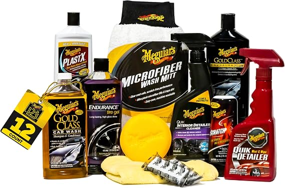 Meguiar's Complete Car Care Kit - Ultimate Car Detailing Kit Interior and Exterior, for Showroom Shine - Includes Products for Cleaning and Detailing