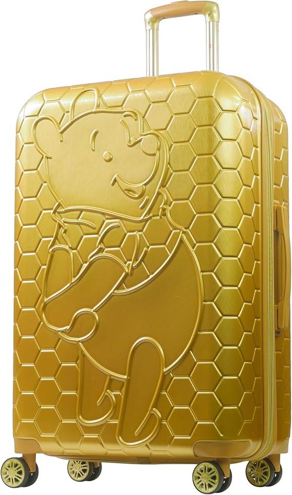 FUL Disney Winnie The Pooh Rolling Luggage, Hardshell Suitcases, 360 Degree Spinner Wheels 29.5 inches Gold