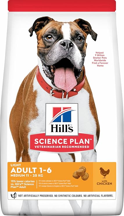 Hill's SCIENCE PLAN Light Yetişkin Orta Irk Tavuklu Köpek Maması 2.5 kg