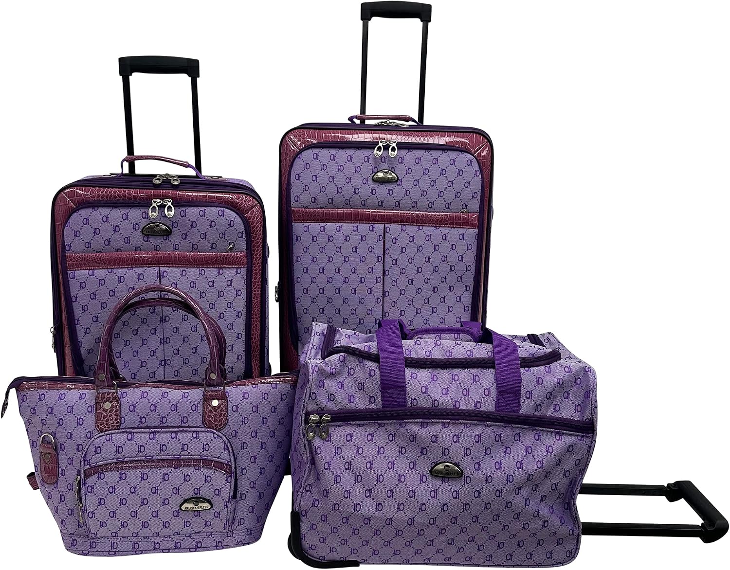 American Flyer Luggage Signature 4 Piece Set, Light Purple, One Size