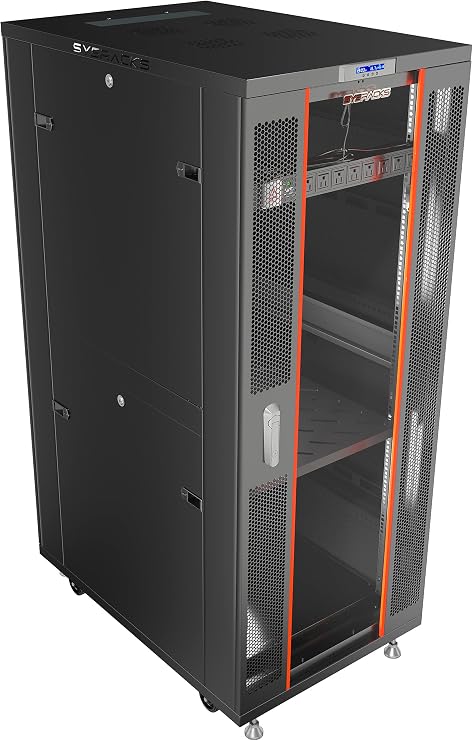 42U Home Server Rack Cabinet 19" Floor Standing Network Rack Enclosure, 39" Deep with Glass Door, Fans, PDU & Shelf for NAS, Router, Switch & AV Equipment