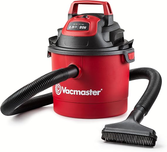 Vacmaster DVOM202P 1101 2.5-Gal 20V Cordless Portable Wet/Dry Vac Red