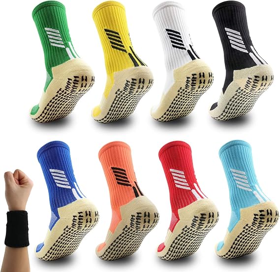 Anti-Slip Socks 2-Pack | Textured Grip Yoga/Gym/Basketball Socks | Unisex Multi-Sport Indoor Outdoor | 11 Colors
