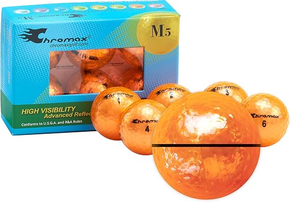 Chromax Metallic Orange AlignXL Personalized M5 Golf Balls - 6-Pack