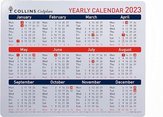 Collins Colplan A4 Yearly Calendar 2023 - (CDS1-23)